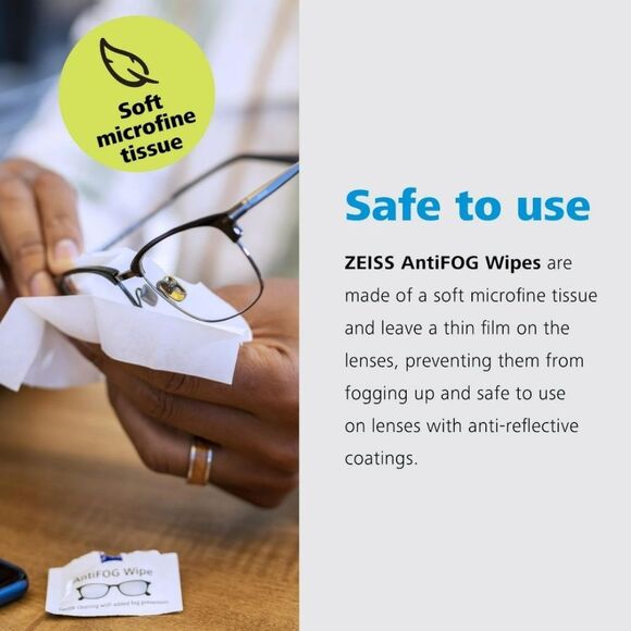 Zeiss 30-PK Gentle & Thorough Anti- Fog Lens Cleaner Wipes in Case - Picture 7 of 10